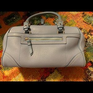 Blue Coach top handle bag pebble leather